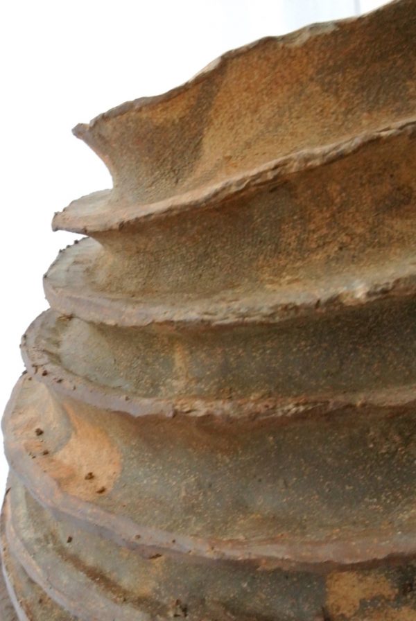 Spiral stoneware vase by Reuben Sinha