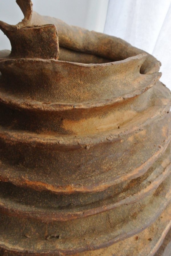 Spiral stoneware vase by Reuben Sinha