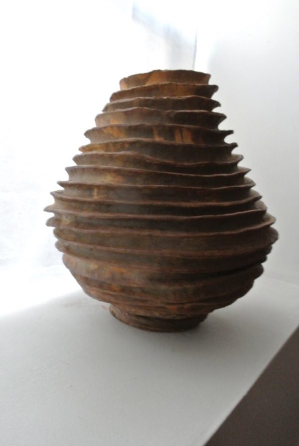 Spiral stoneware vase by Reuben Sinha