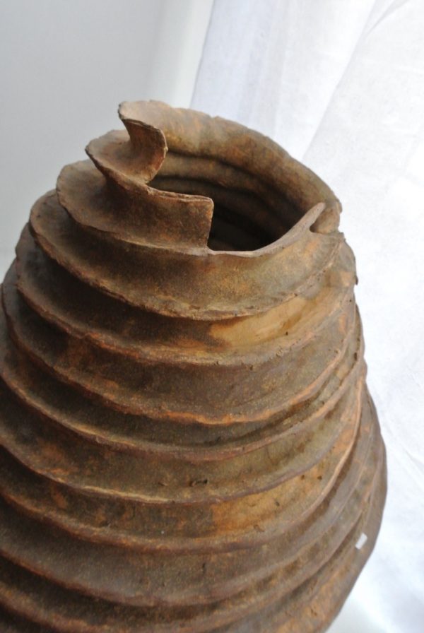 Spiral stoneware vase by Reuben Sinha