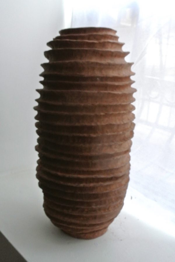 Spiral stoneware vase by Reuben Sinha