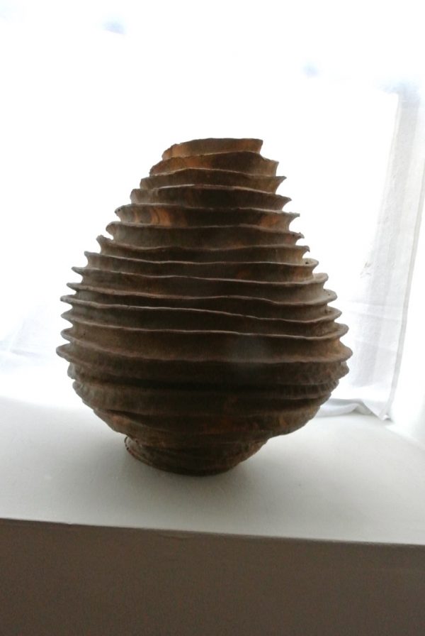 Spiral stoneware vase by Reuben Sinha