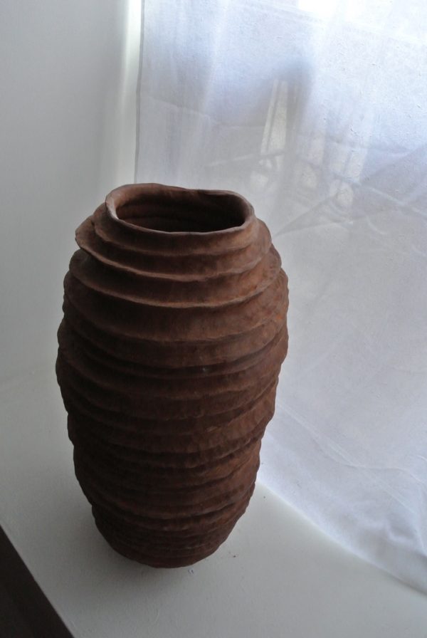 Spiral stoneware vase by Reuben Sinha