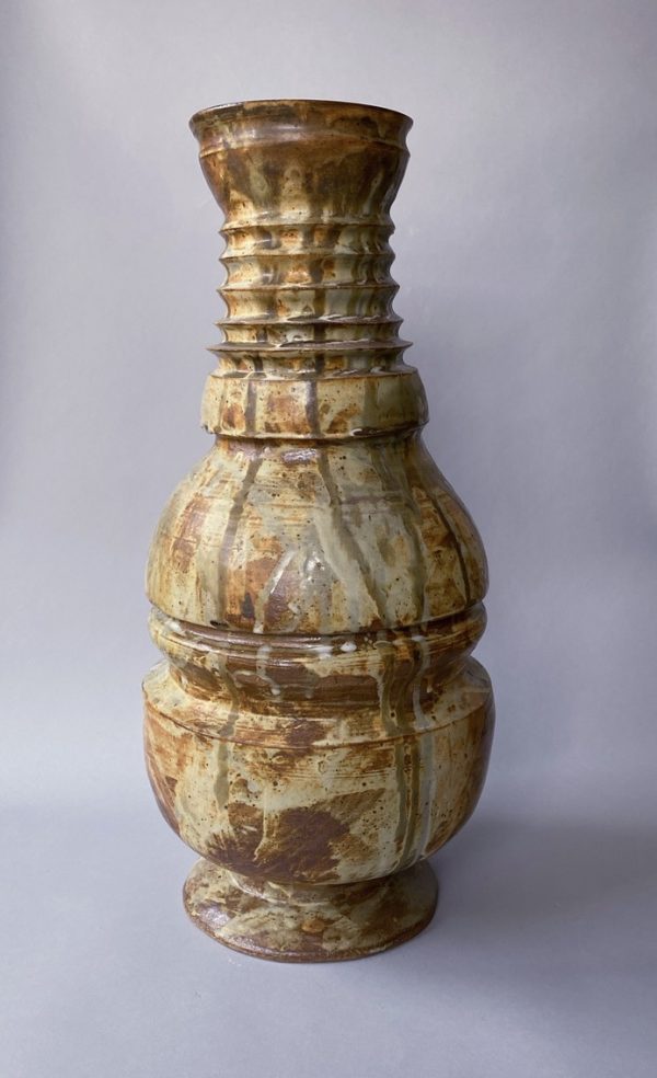 Architectural composite stoneware vase by Reuben Sinha