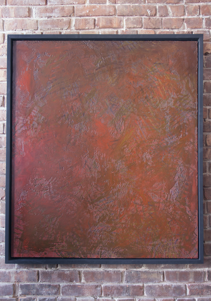 Russet. Skin color studies in brown #12. 2020. Encaustic on luan panel, 36” X 40”