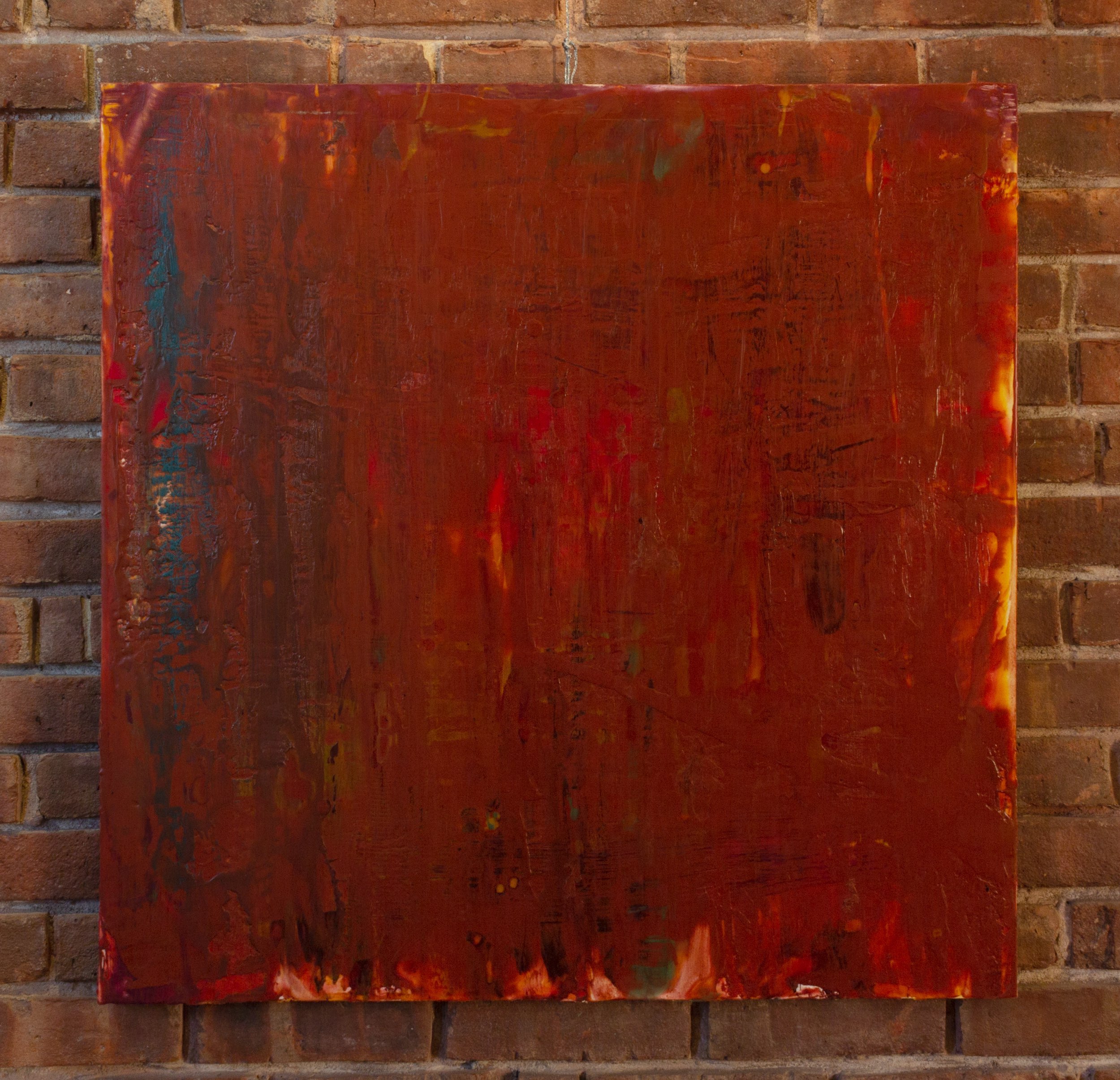 Brown 21, Kayla. 2022. Encaustic on Luan Panel, 30” X 30”